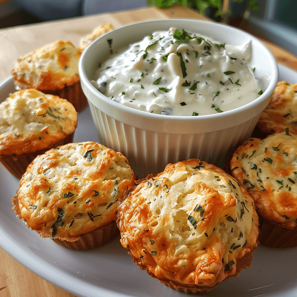 muffins and dip